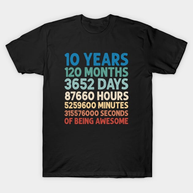 10 Years Old 10th Birthday 120 Months Vintage T-Shirt by ricardotito